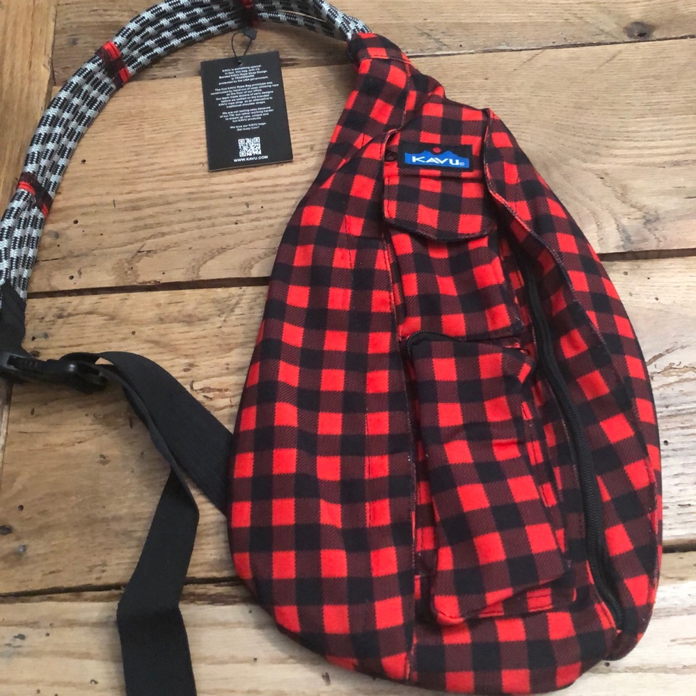 NWT Buffalo Plaid Kavu Rope bag